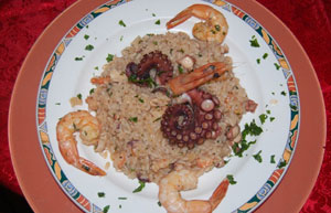 Risotto con mazzancolle e polpo verace del porticciolo